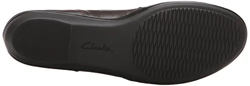Clarks Women's Everlay Coda Flat, Dark Brown Leather, 8.5 M US