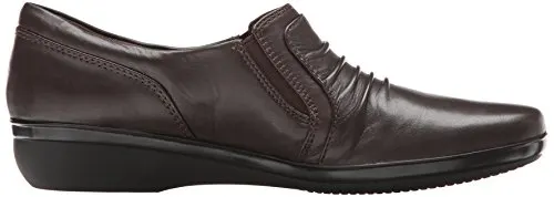 Clarks Women's Everlay Coda Flat, Dark Brown Leather, 8.5 M US