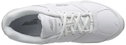 AVIA Women's Avi Union Service Shoe, White/Chrome Silver/Steel Grey, 9 B(M) US
