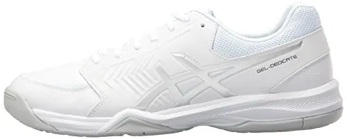 ASICS Men's Gel-Dedicate 5 Tennis Shoe, White/Silver, 11 M US