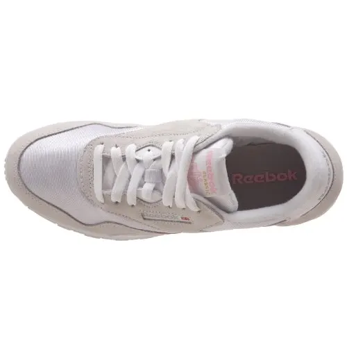 Reebok Women's Classic Nylon Leather, White/Light Grey, 8.5 M US