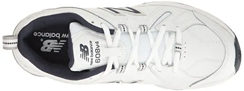 New Balance Men's MX608v4 Training Shoe, White/Navy, 10 4E US