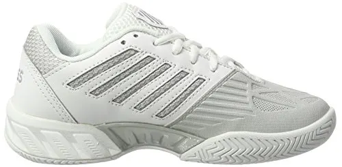 K-Swiss Women's Bigshot Light 3 Tennis Shoes (White/Silver) (8 B(M) US)