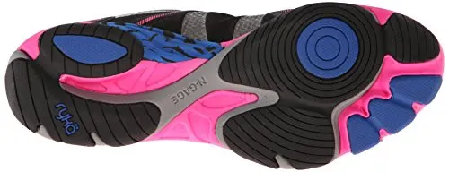 RYKA Women's Influence Training Shoe,Black/Atomic Pink/Royal Blue/Forge Grey,5 M US