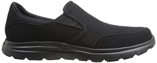 Skechers Men's Black Flex Advantage Slip Resistant Mcallen Slip On - 12 D(M) US
