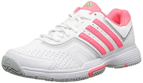 adidas Performance Women's Barricade Court W Tennis Shoe, White/Red/Onix, 9.5 M US