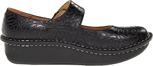 Alegria Paloma, Black Embossed Rose, 35 (US Women's 5-5.5) Wide