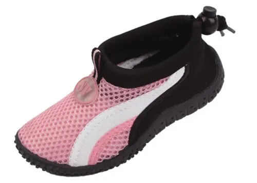 New Starbay Brand Toddler's Pink Athletic Water Shoes Aqua Socks with White Streak Size 6