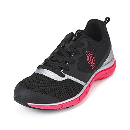 STRONG by Zumba Women's Fly Fit Athletic Workout Sneakers with High Impact Support Cross Trainer, Black/Silver, 7