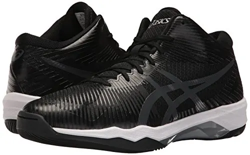 ASICS Mens Volley Elite FF MT Volleyball Shoe, Black/Dark Grey/White, 7.5 Medium US