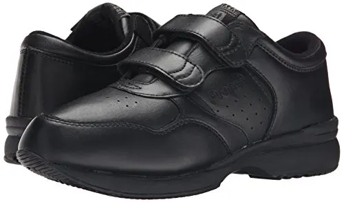Propet Men's Life Walker Strap Sneaker,Black, 10.5 M (D)