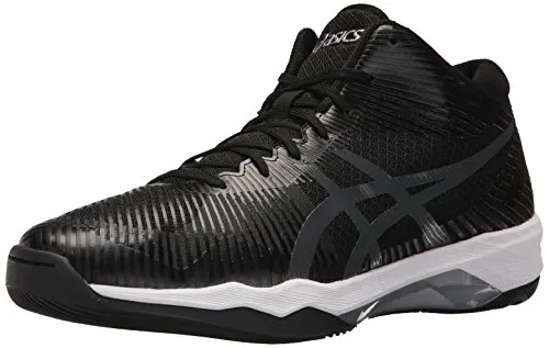 ASICS Mens Volley Elite FF MT Volleyball Shoe, Black/Dark Grey/White, 7.5 Medium US