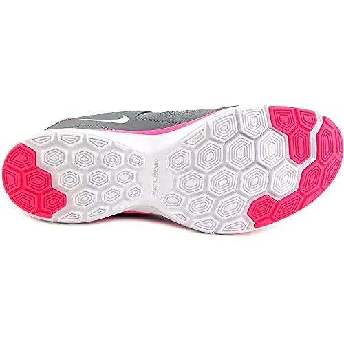 Nike Womens Flex Trainer 5 Running Shoe, Cool Grey/White/Pink Pow/Dark Grey - 8.5 B(M) US