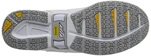 AVIA Women's Avi Union Service Shoe, White/Chrome Silver/Steel Grey, 9 B(M) US
