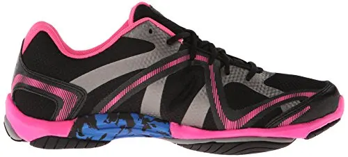 RYKA Women's Influence Training Shoe,Black/Atomic Pink/Royal Blue/Forge Grey,5 M US