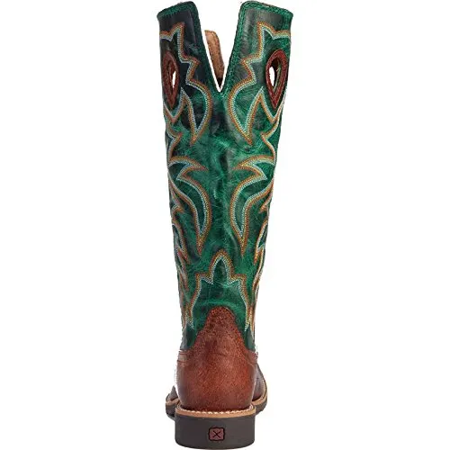 Twisted X Boys' Turquoise Buckaroo Cowboy Boot Square Toe Cognac 5.5 D(M) US