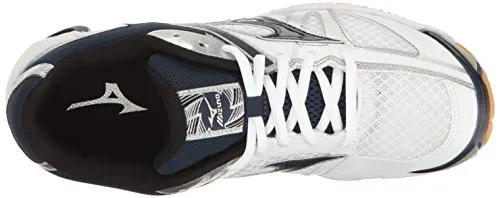 Mizuno Wave Bolt 6 Womens Volleyball Shoes, White/Navy 6.5 B US