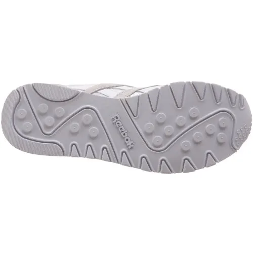 Reebok Women's Classic Nylon Leather, White/Light Grey, 8.5 M US
