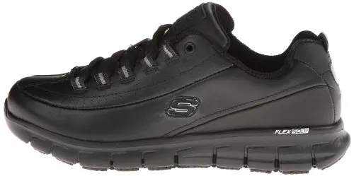 Skechers for Work Women's Sure Track Trickel Slip Resistant Work Shoe, Black, 8.5 M US