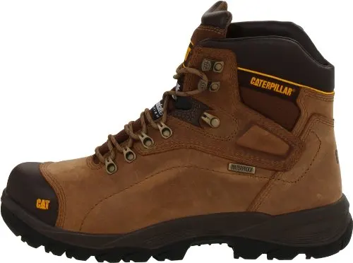 Caterpillar Men's Diagnostic Steel-Toe Waterproof Boot,Dark Beige,10.5 M US