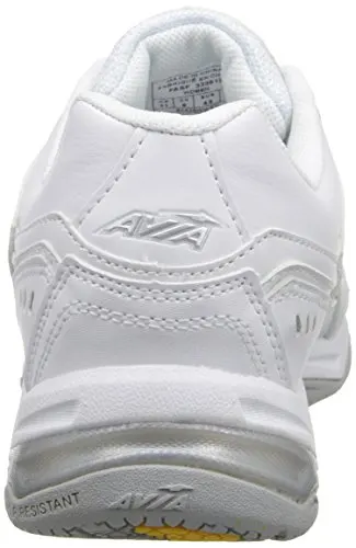 AVIA Women's Avi Union Service Shoe, White/Chrome Silver/Steel Grey, 9 B(M) US