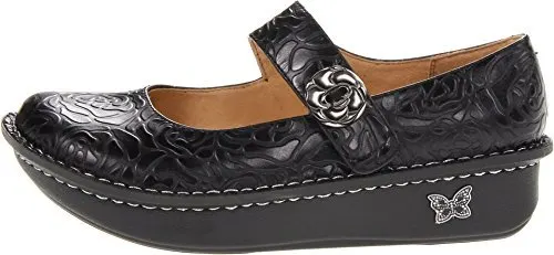 Alegria Paloma, Black Embossed Rose, 35 (US Women's 5-5.5) Wide