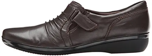Clarks Women's Everlay Coda Flat, Dark Brown Leather, 8.5 M US