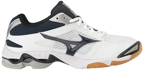 Mizuno Wave Bolt 6 Womens Volleyball Shoes, White/Navy 6.5 B US