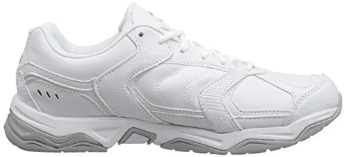 AVIA Women's Avi Union Service Shoe, White/Chrome Silver/Steel Grey, 9 B(M) US
