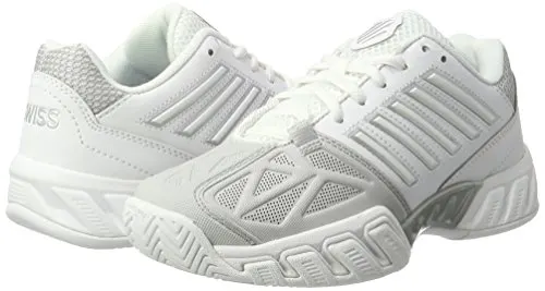 K-Swiss Women's Bigshot Light 3 Tennis Shoes (White/Silver) (8 B(M) US)