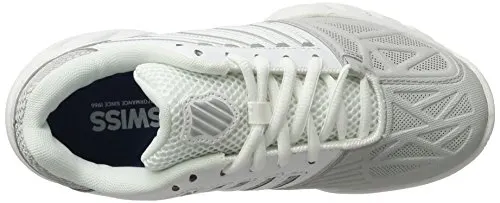 K-Swiss Women's Bigshot Light 3 Tennis Shoes (White/Silver) (8 B(M) US)