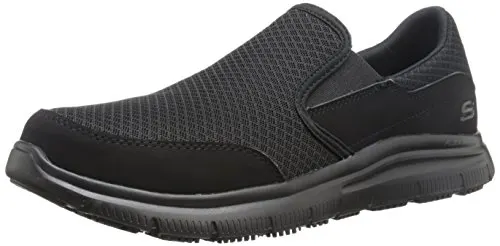 Skechers Men's Black Flex Advantage Slip Resistant Mcallen Slip On - 12 D(M) US