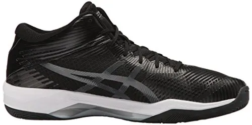 ASICS Mens Volley Elite FF MT Volleyball Shoe, Black/Dark Grey/White, 7.5 Medium US