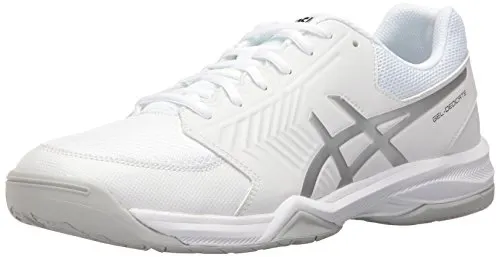 ASICS Men's Gel-Dedicate 5 Tennis Shoe, White/Silver, 11 M US