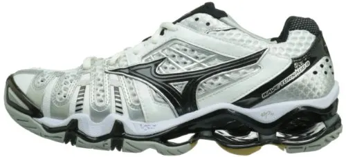 Mizuno Women's Wave Tornado 8 Volleyball Shoe,White/Black,10.5 M US