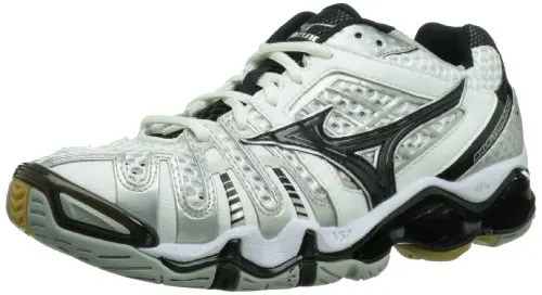 Mizuno Women's Wave Tornado 8 Volleyball Shoe,White/Black,10.5 M US