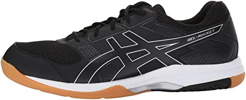 ASICS Mens Gel-Rocket 8 Volleyball Shoe, Black/White, 12 Medium US
