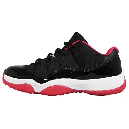 Jordan Men's Air 11 Retro Low Black/True Red/White Leather Athletic Shoes 11 D(M) US