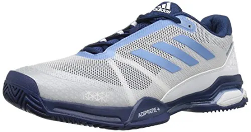 adidas Men's Barricade Club Tennis Shoes, White/Tech Mystery Blue, (12 M US)
