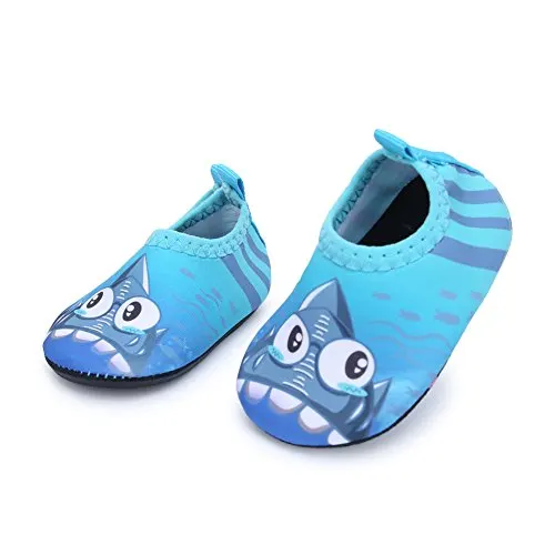 JIASUQI Classic Outdoor and Indoor Sports Water Shoes Beach Sandals for Baby Boys and Girls,Blue Shark 6-12 Months