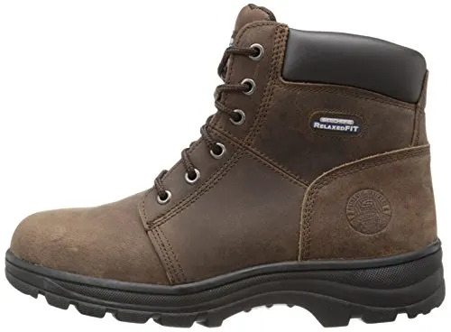 Skechers for Work Women's Workshire Peril Boot, Dark Brown, 8 M US