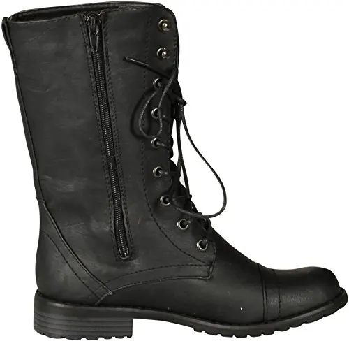 Nature Breeze Women Lug-11 Boots,Black Pu,10