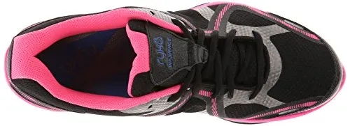 RYKA Women's Influence Training Shoe,Black/Atomic Pink/Royal Blue/Forge Grey,5 M US