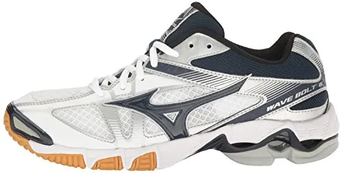Mizuno Wave Bolt 6 Womens Volleyball Shoes, White/Navy 6.5 B US