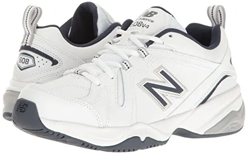 New Balance Men's MX608v4 Training Shoe, White/Navy, 10 4E US