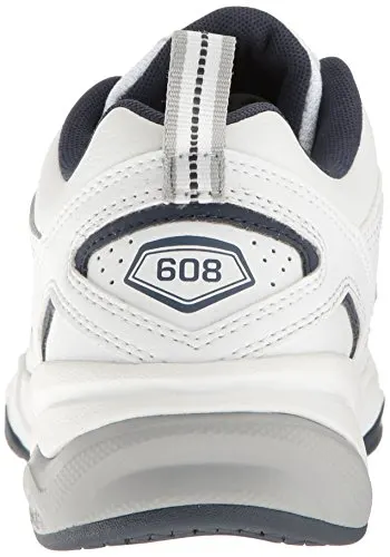 New Balance Men's MX608v4 Training Shoe, White/Navy, 10 4E US