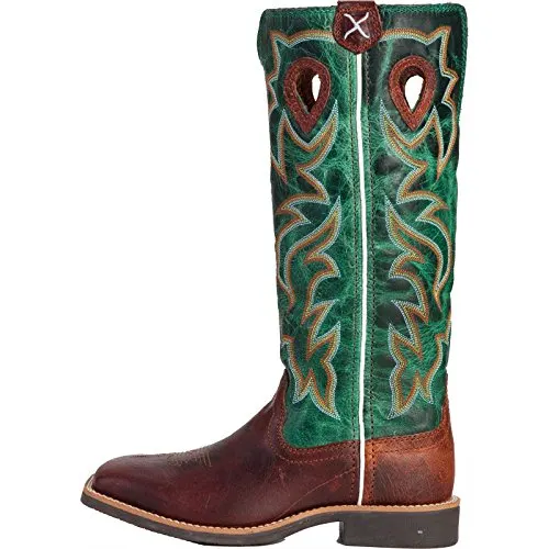 Twisted X Boys' Turquoise Buckaroo Cowboy Boot Square Toe Cognac 5.5 D(M) US