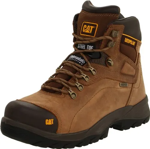 Caterpillar Men's Diagnostic Steel-Toe Waterproof Boot,Dark Beige,10.5 M US