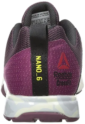 Reebok Women's Crossfit Nano 6-0 Cross-Trainer Shoe, Mystic Maroon/Rebel Berry/Black/Hero Yellow/Chalk/Pewter, 8.5 M US