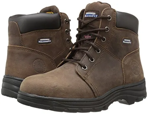 Skechers for Work Women's Workshire Peril Boot, Dark Brown, 8 M US